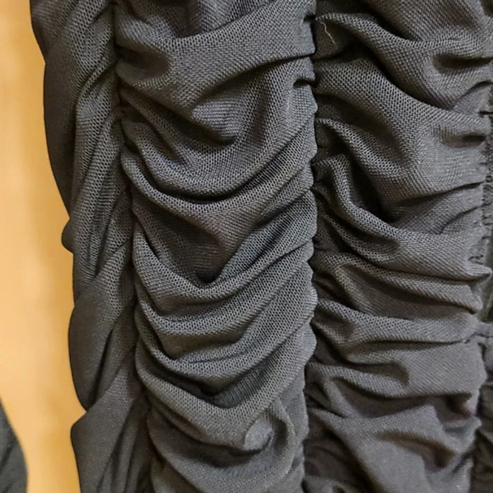 I.AM.GIA ruched mesh black catsuit. - Picture 5 of 10